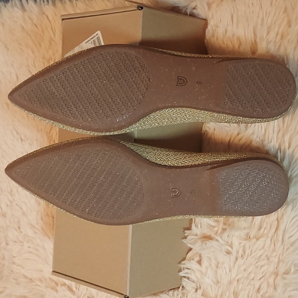 Rothy's The Point II Flats In Gold Stripe - Picture 15 of 16